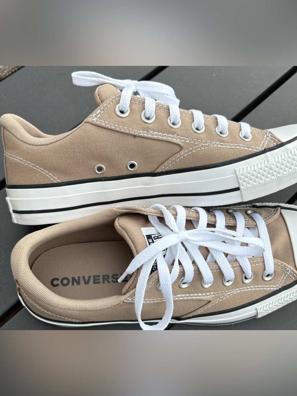 Converse All Star Low Top Canvas Sneakers Beige/White/Black Men’s US 8.5 EU 42